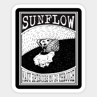 sunflow illustration skull Sticker